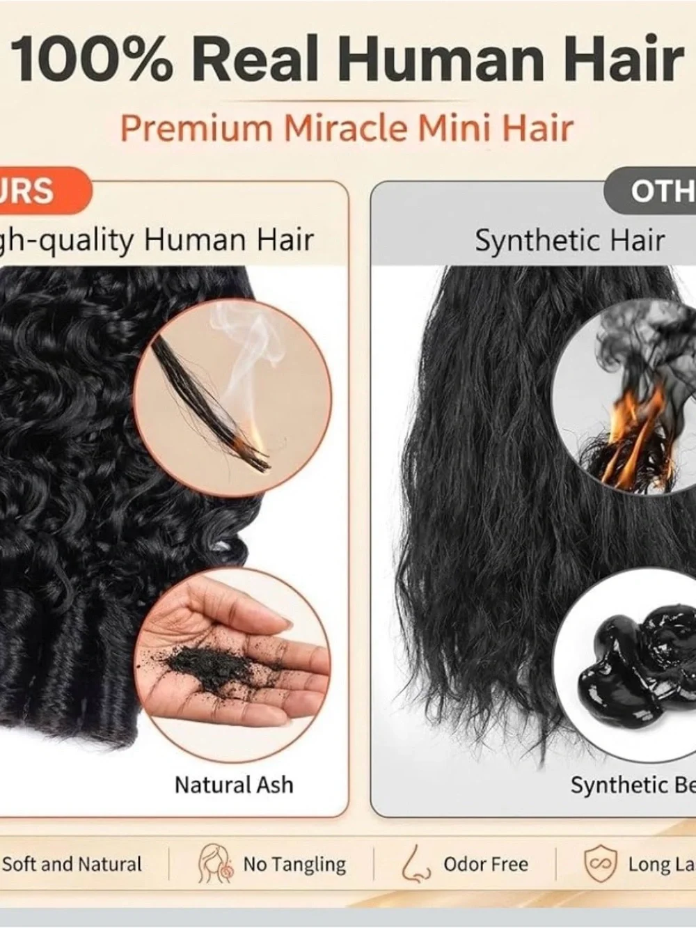 Natural Black Deep Wave Clip-In Extensions for Women